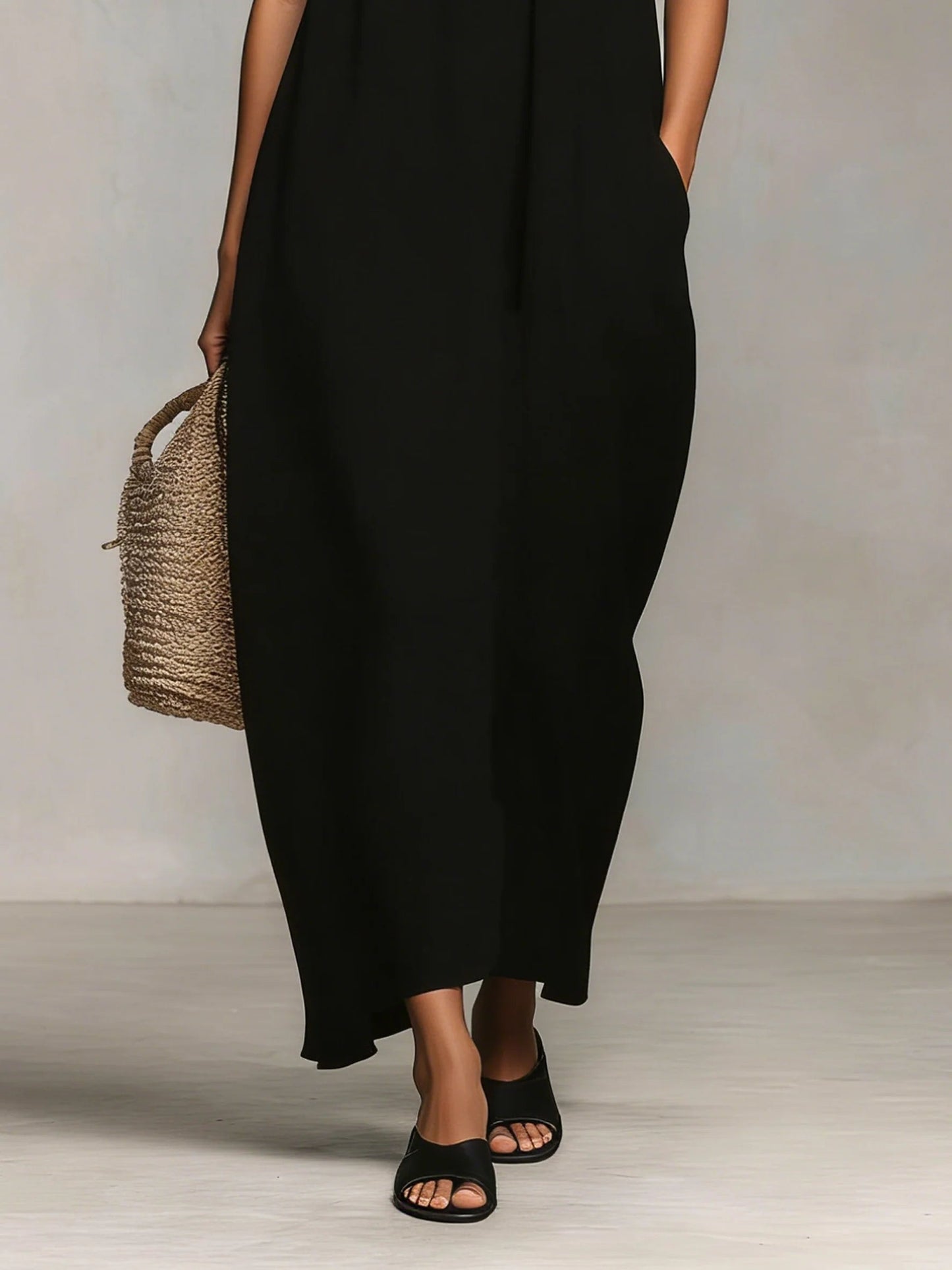 Nuala | Maxi Dress with Colour Blocks and Spaghetti Straps