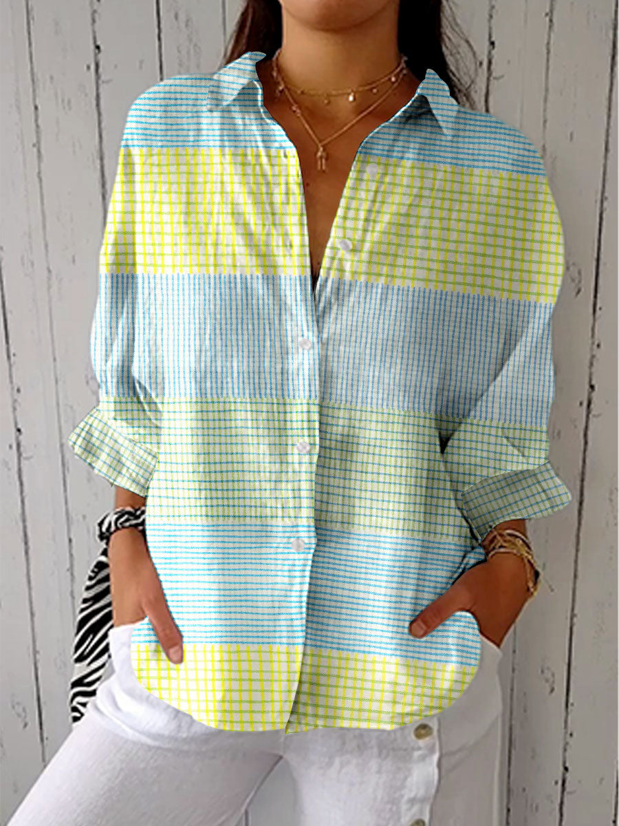 Aisling – Pastel Check Blouse