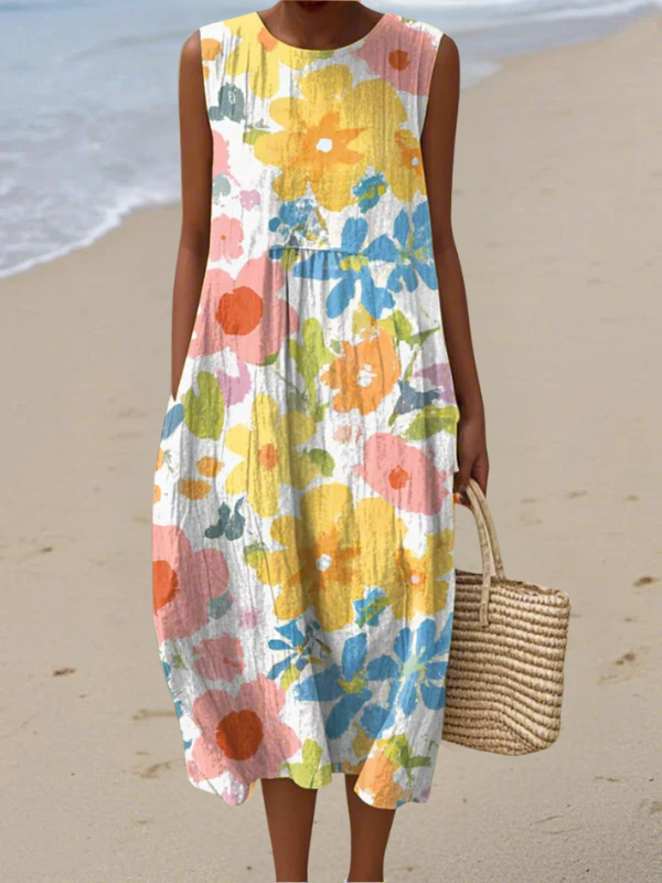 Méabh | Pastel Floral Midi Dress