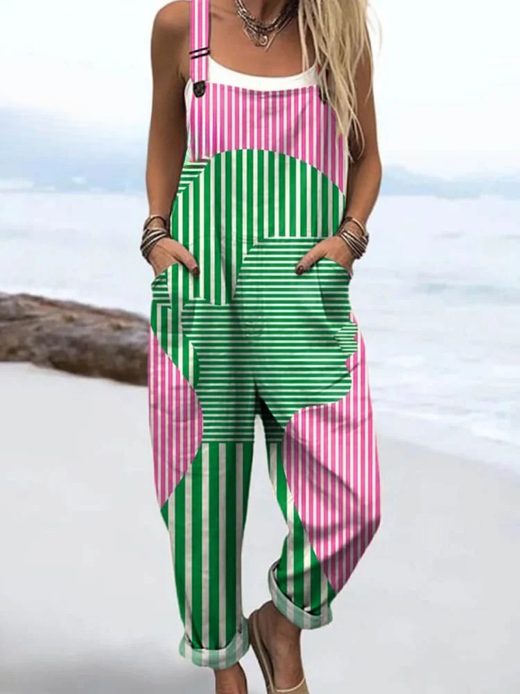 Aoife™ - Striped Summer Dungarees