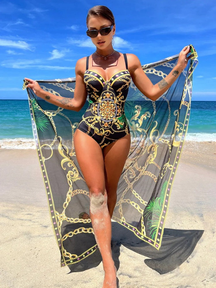 Women's Swimsuit - Elegant Pareo Set