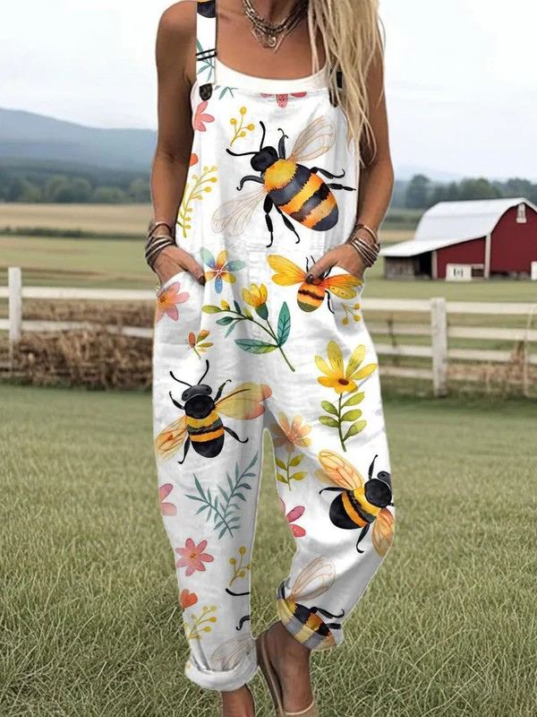 Tara™ - Printed Summer Dungarees