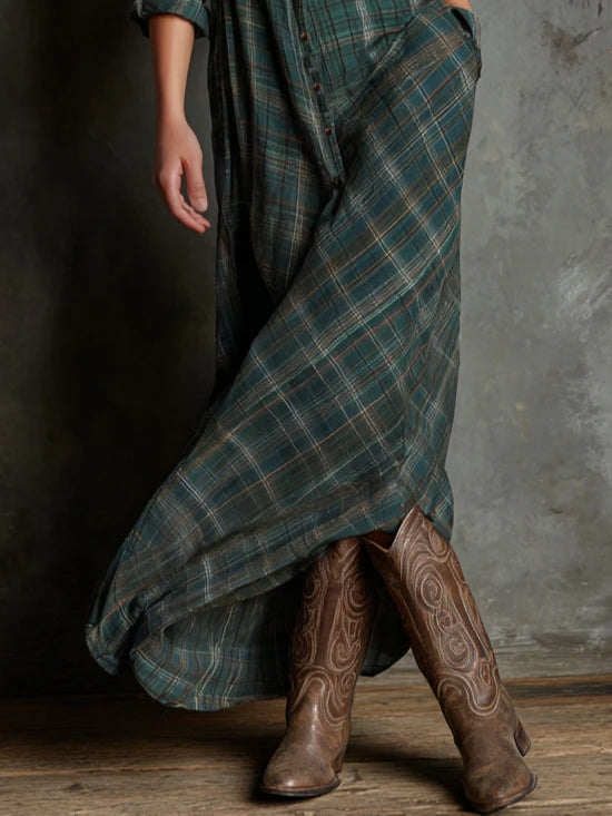 Nár | Long Checked Dress