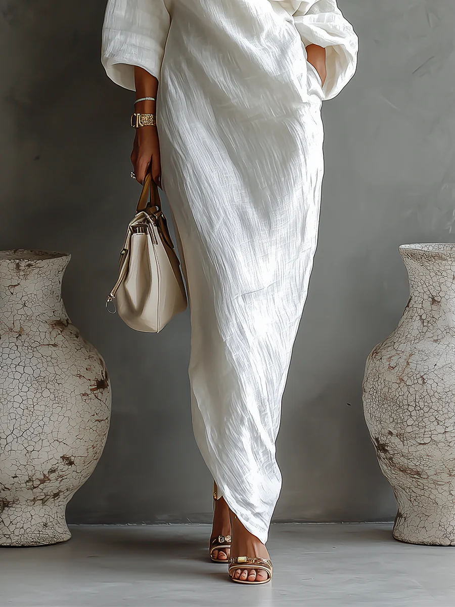 Úna | Elegant white one-shoulder maxi dress