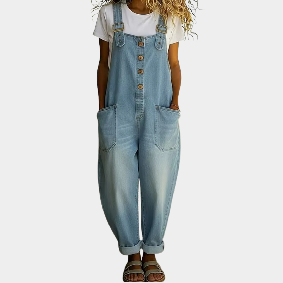 Deirbhile | Vintage Denim-Look Dungarees
