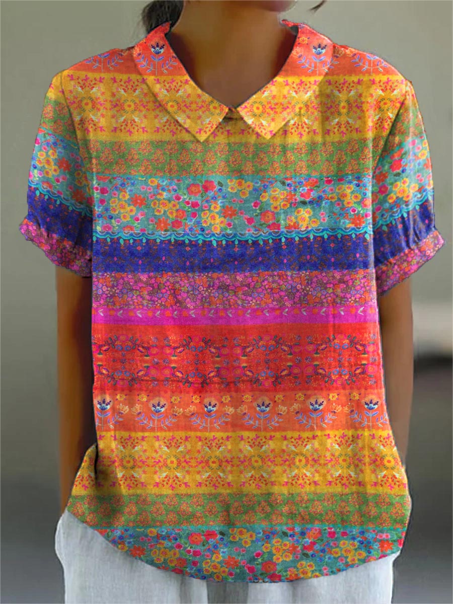 Aisling | Floral Striped Shirt