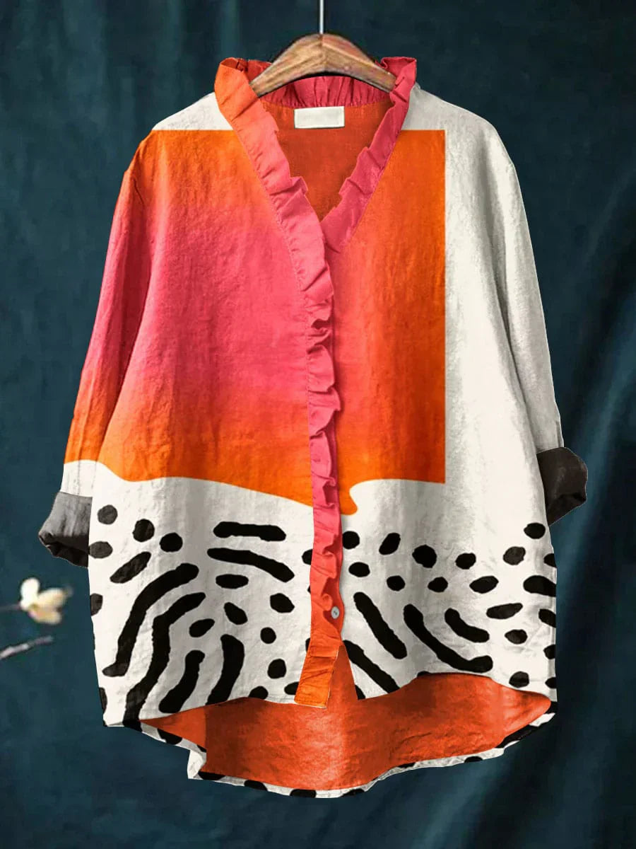 Nuala™ | Artistic Print Summer Blouse