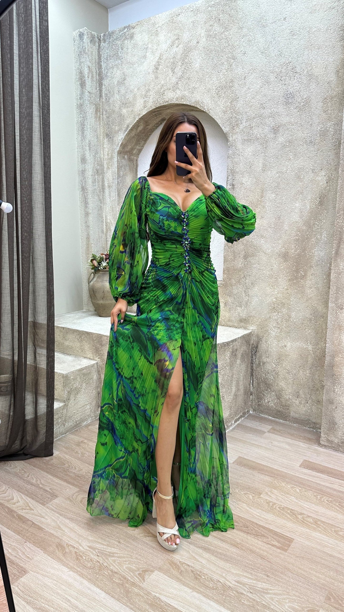 Aífe | Pleated Evening Maxi Dress