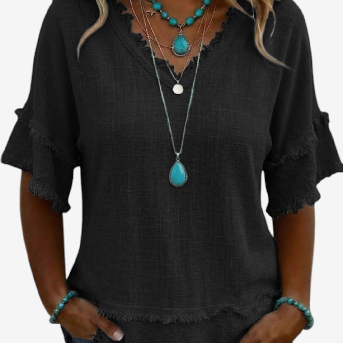Saorlaith | V-Neck Blouse