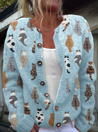 Saoirse | The Cat Print Cardigan