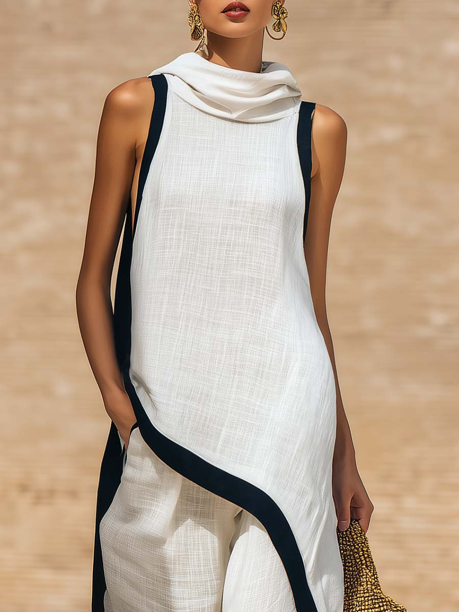 Achtan | Asymmetrical Tunic and Wide-Leg Pants Set