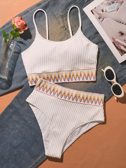 Ribbed Bikini - Top and High-Waisted Bottom