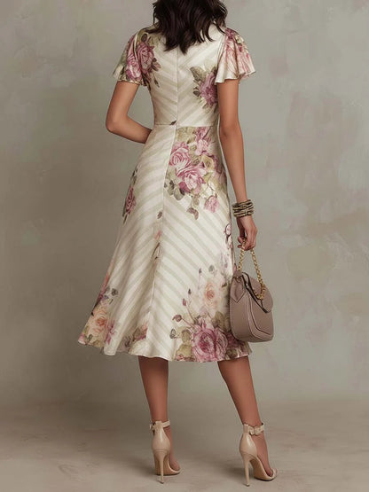 Gráinne | Vintage Floral Midi Dress