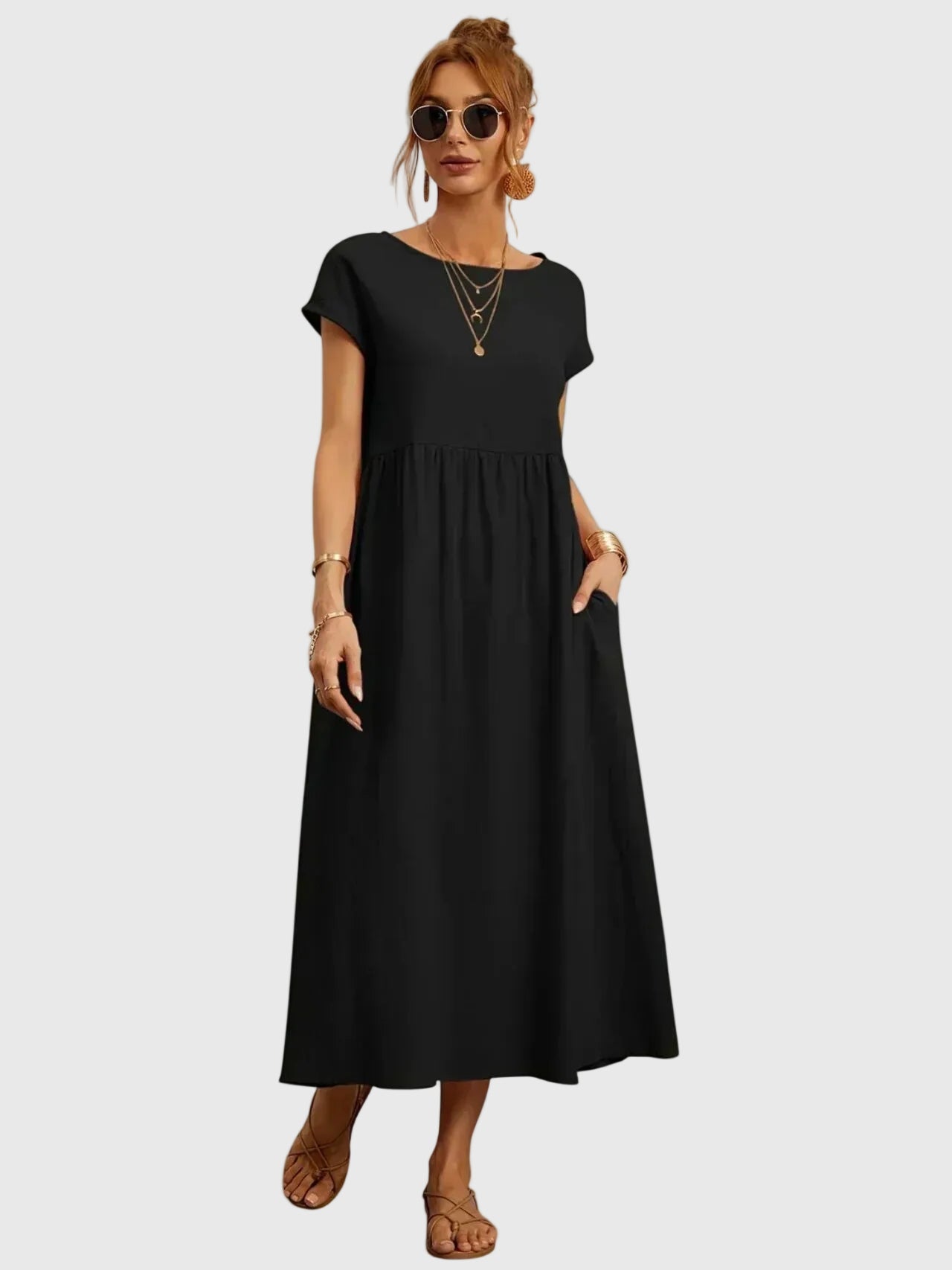 Eavan | Casual Pocket Midi Dress
