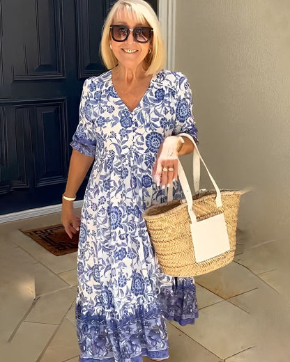 Tuathla | V-Neck Floral Dress