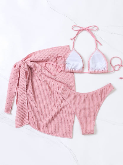 Malibu Bikini - Triangle Top and Skirted Bottom (3-Piece Set)