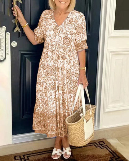 Tuathla | V-Neck Floral Dress