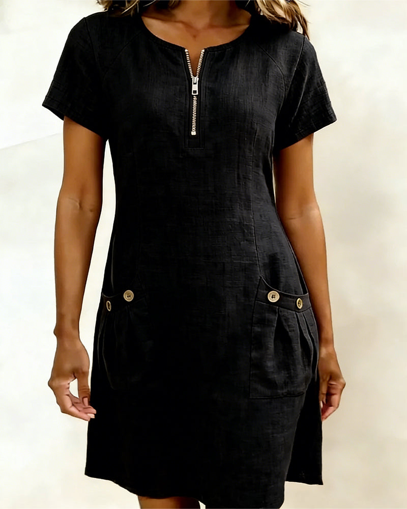 Róisín | Cotton dress with zipper