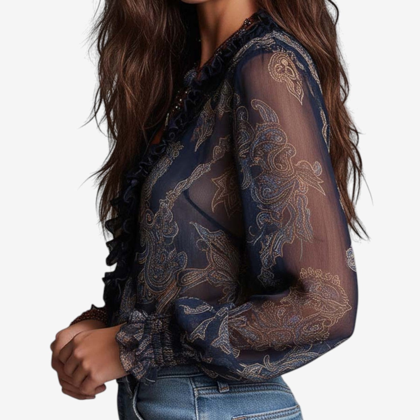 Séanait | Embroidered Statement Blouse