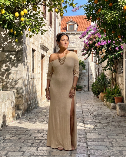 Líosa | One-Shoulder Side-Slit Midi Dress