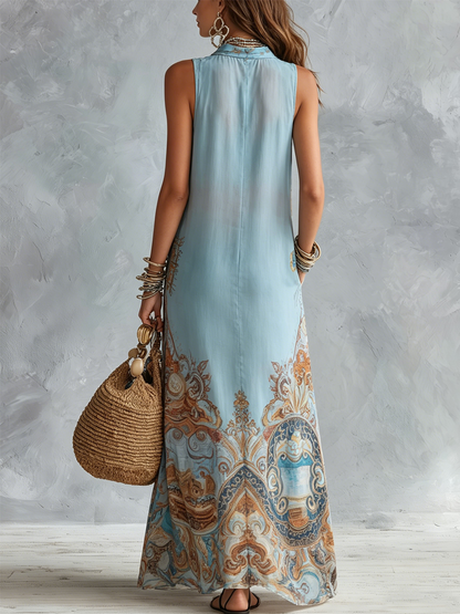 Clothru | Maxi Blouse with Baroque Print