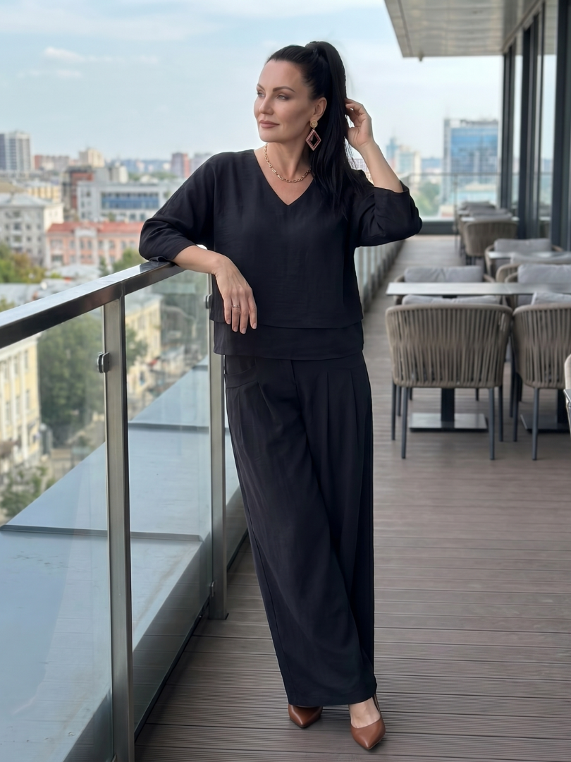 Edana | Layered Top & Wide-Leg Set