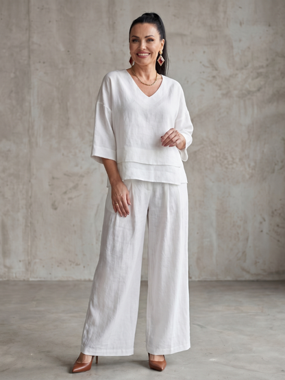Edana | Layered Top & Wide-Leg Set