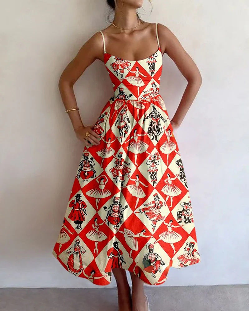 Muireann | Vintage Carousel Midi Dress