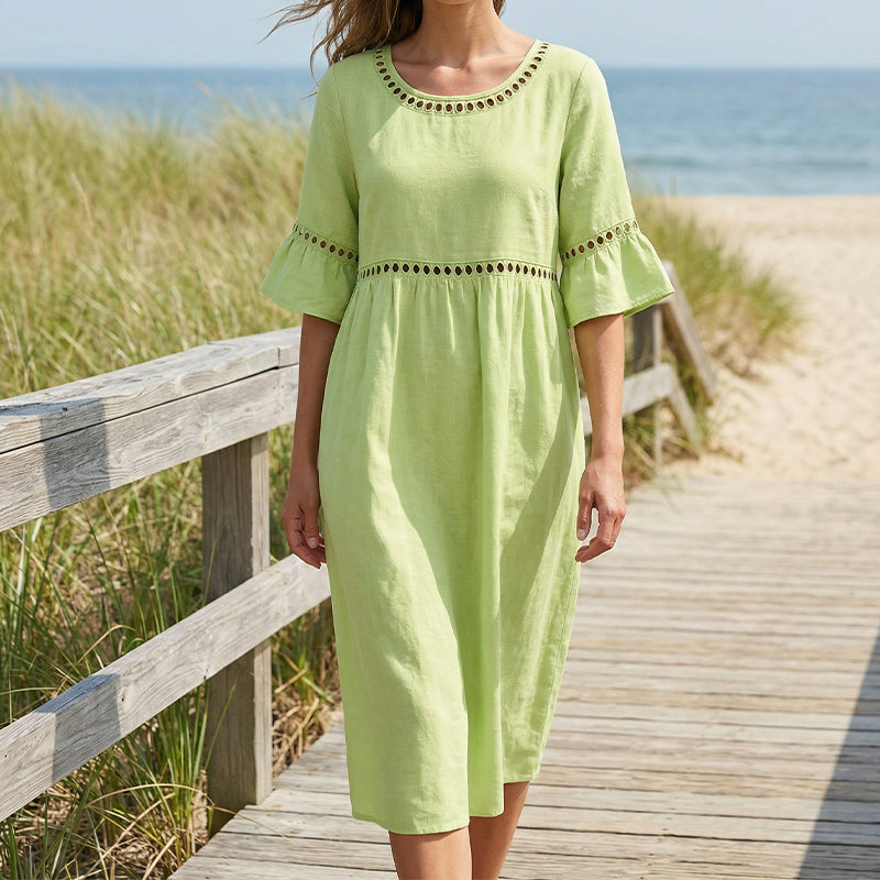 Amara™ | Elegant tummy-concealing midi dress
