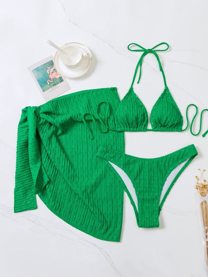 Malibu Bikini - Triangle Top and Skirted Bottom (3-Piece Set)