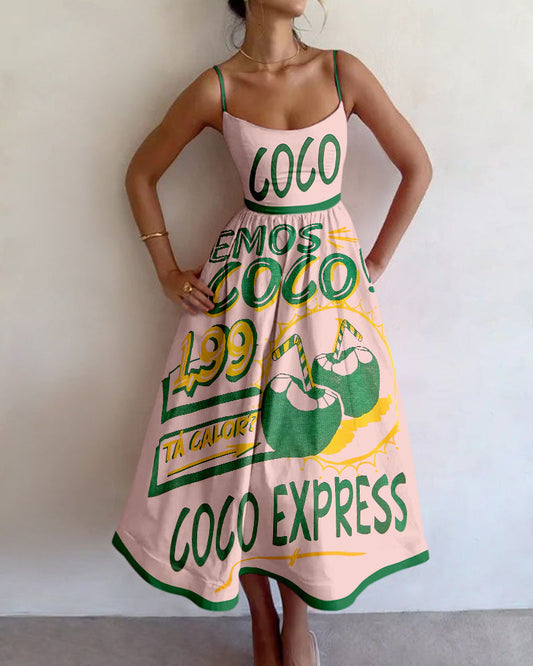 Sheila | Tropical Market Midi Dress
