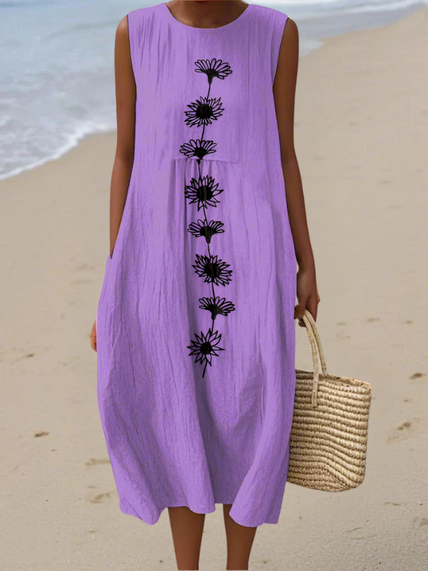 Sláine | Violet Bloom Midi Dress