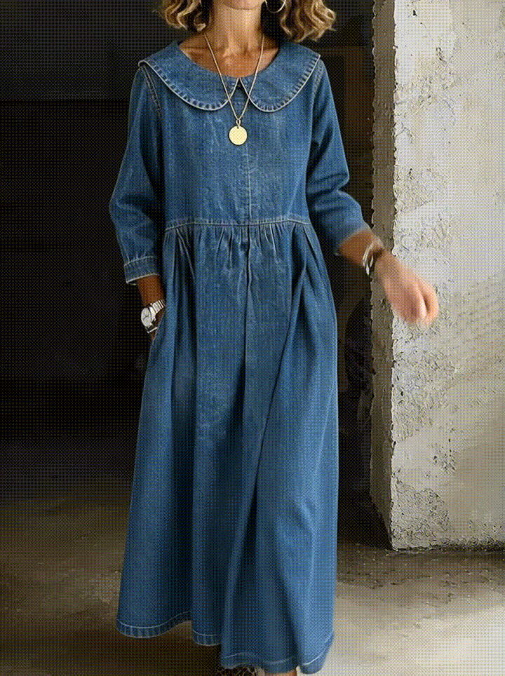 Sadhbh | Peter Pan Collar Denim Dress