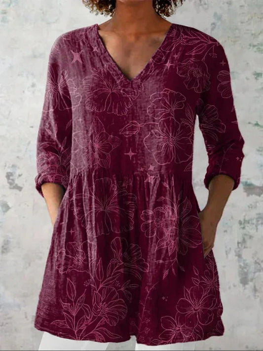 Eithne | Morning Glory V-Neck Shirt