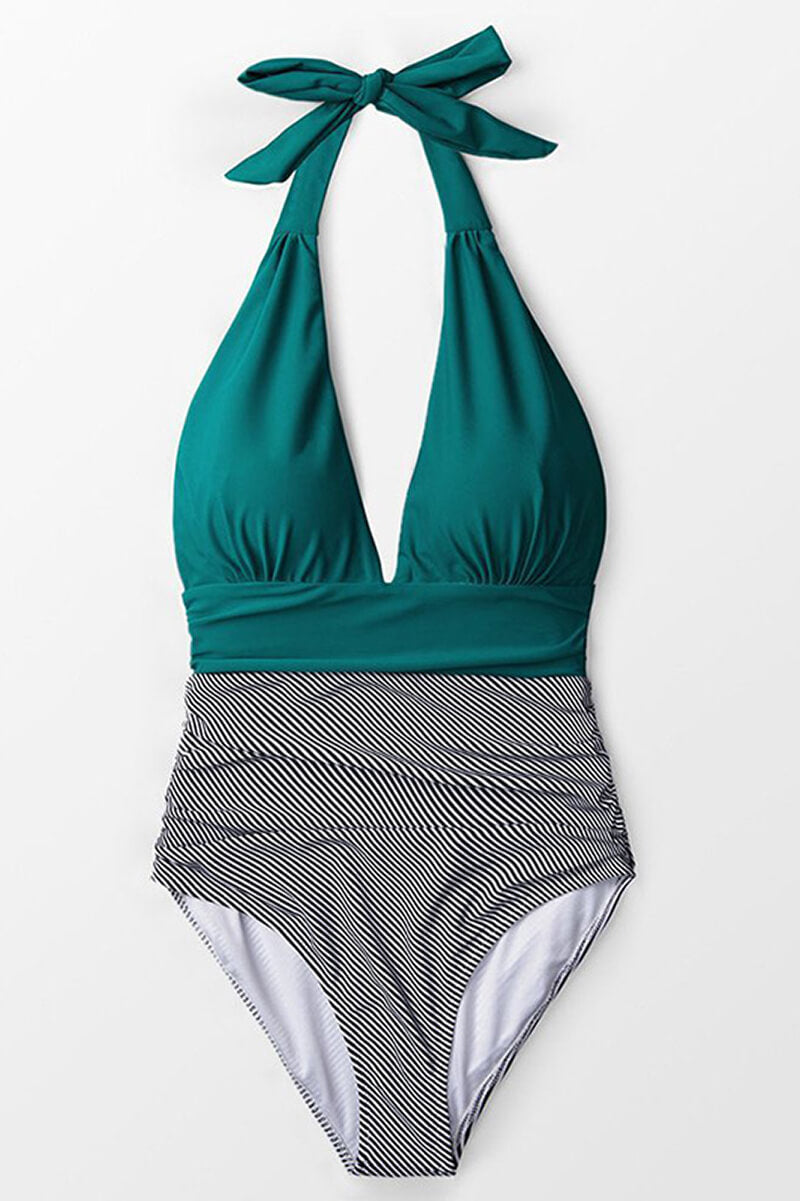 Verano One-Piece Swimsuit with Two-Tone Stripes