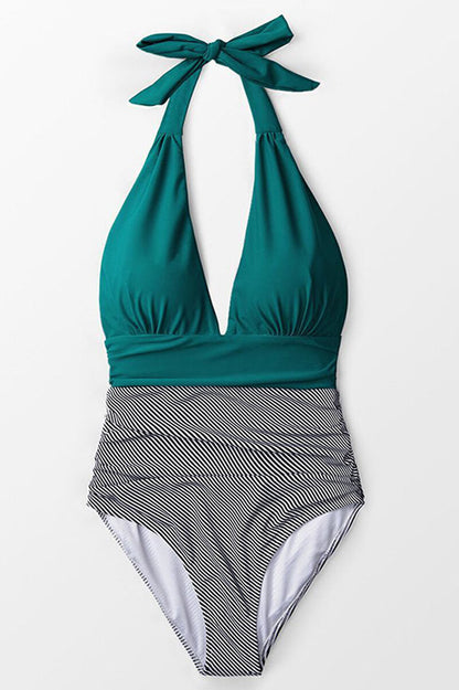 Verano One-Piece Swimsuit with Two-Tone Stripes