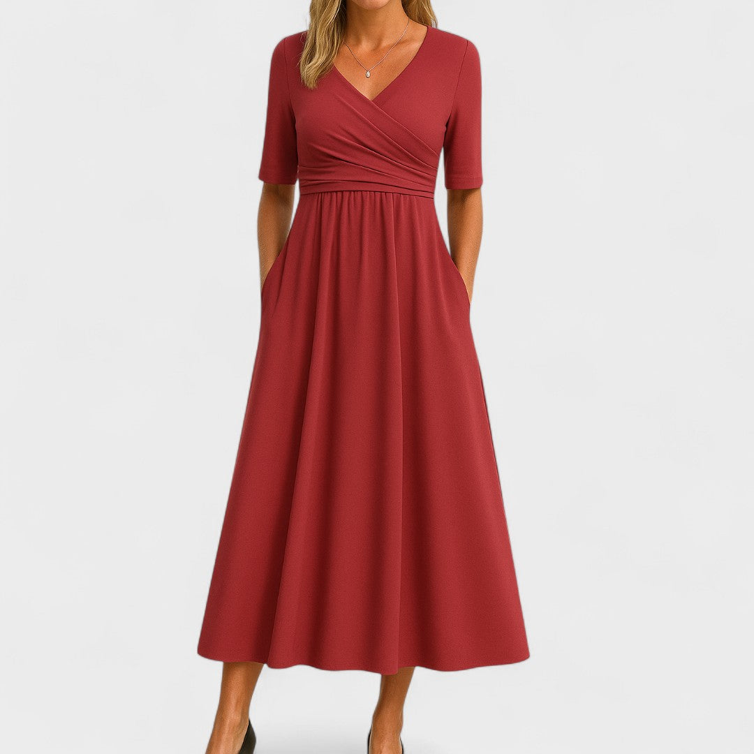 Cathleen | Elegant Midi Dress with Pockets