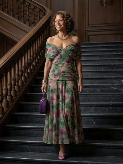 Danu | Off Shoulder Flow Midi Dress
