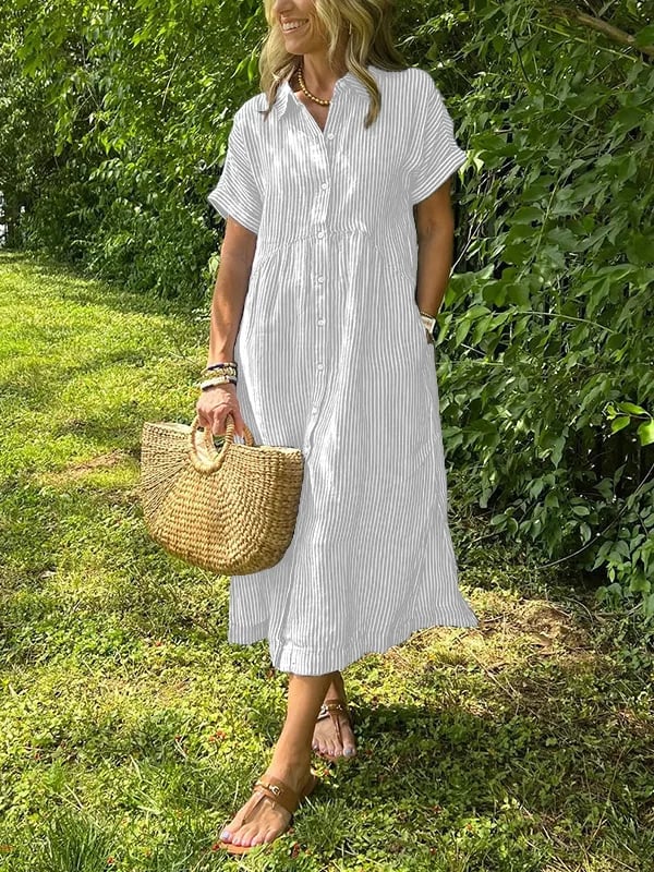 Bríghdín | Striped Shirt Maxi Dress