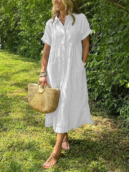 Bríghdín | Striped Shirt Maxi Dress
