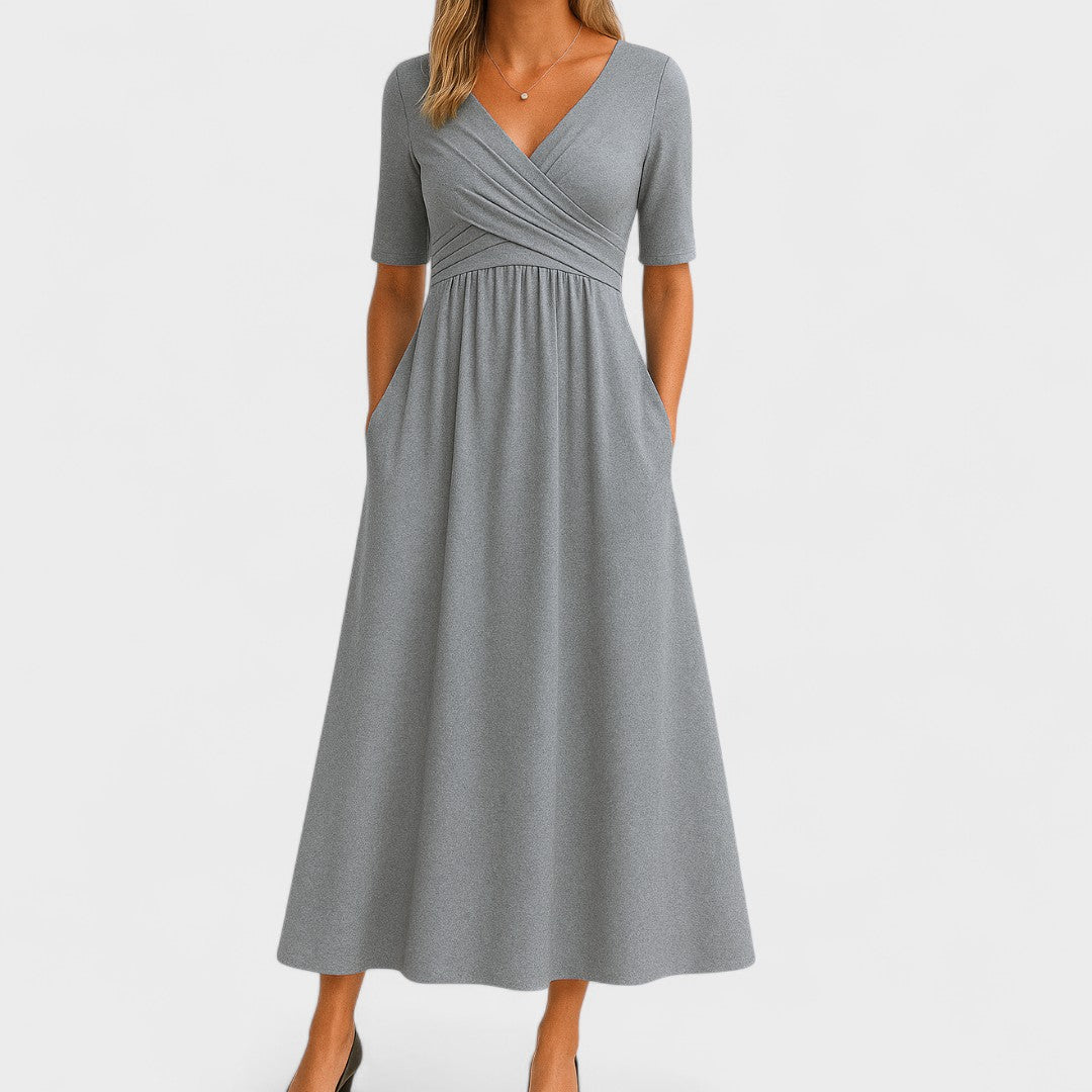 Cathleen | Elegant Midi Dress with Pockets