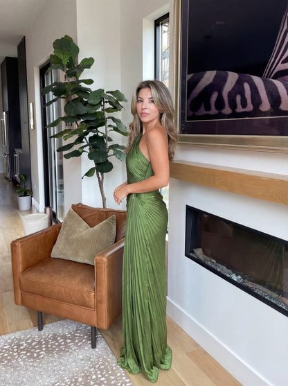 Aithne | One-Shoulder Pleated Dress