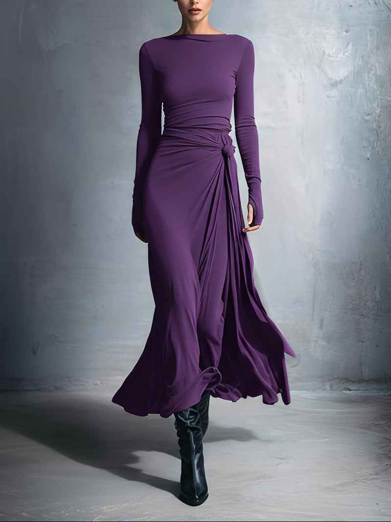Tuathflaith | Long Dress with Side Knot