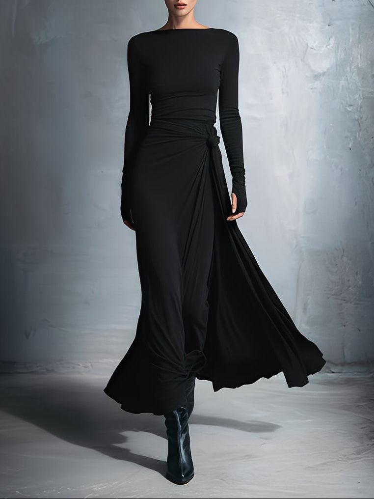 Tuathflaith | Long Dress with Side Knot