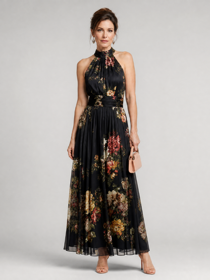 Isibéal | Floral Halter Neck Midi Dress