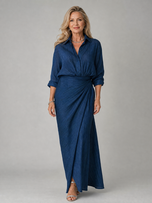 Faoiltiarna | Long Sleeve Wrap Front Maxi Dress