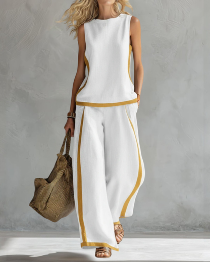 Faife | Two-Piece Set in Gray Linen