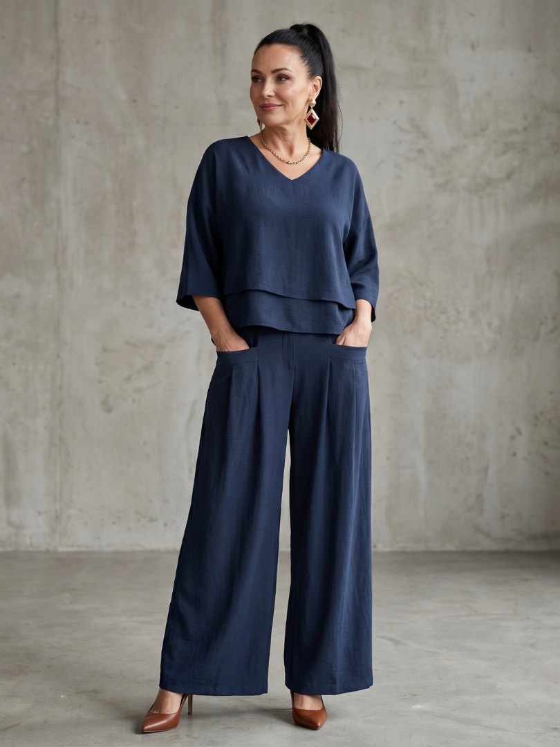 Edana | Layered Top & Wide-Leg Set