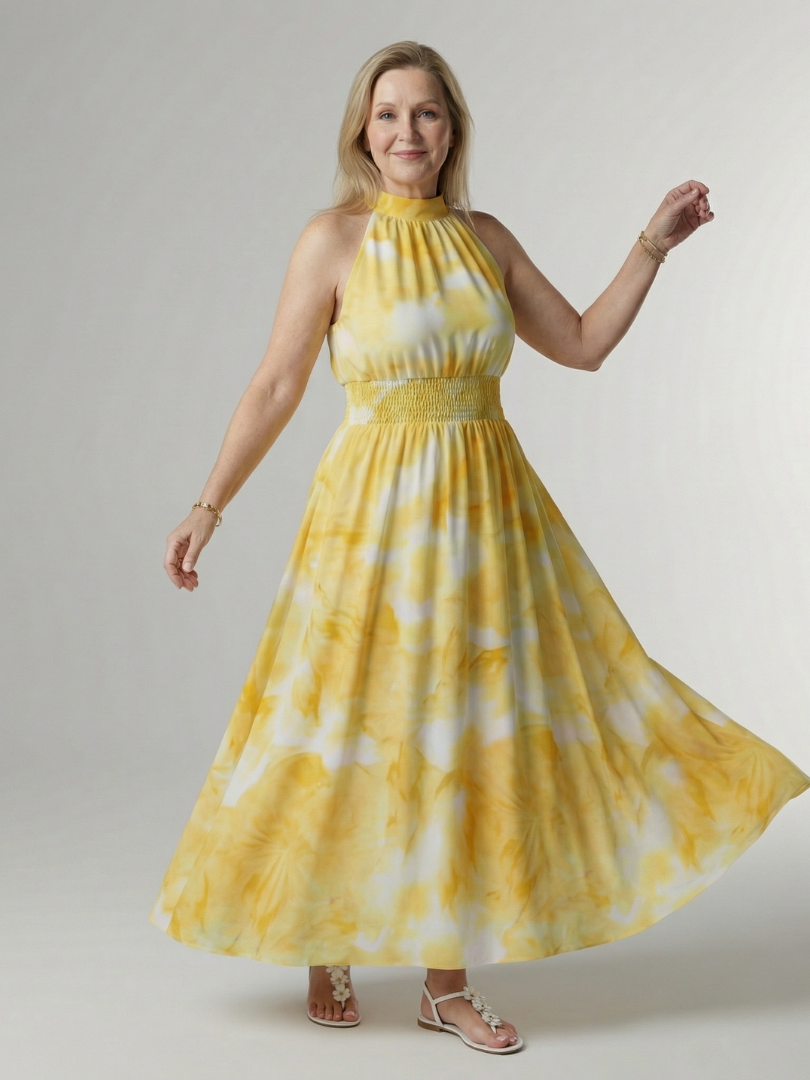 Mongfhinn | Gathered Halter Midi Dress