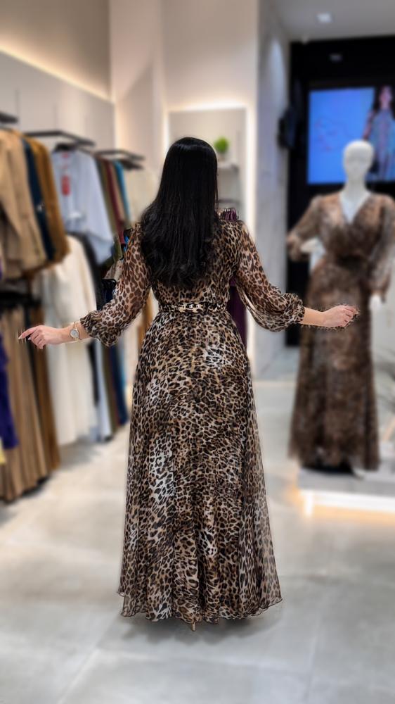 Carmen | Leopard Print V-Neck Dress